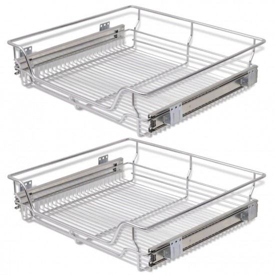 Pull-Out Wire Baskets 2 pcs Silver 600 mm Pull-Out Wire Baskets 2 pcs Silver 600 mm