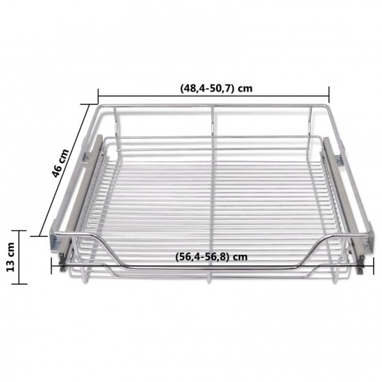 Pull-Out Wire Baskets 2 pcs Silver 600 mm Pull-Out Wire Baskets 2 pcs Silver 600 mm