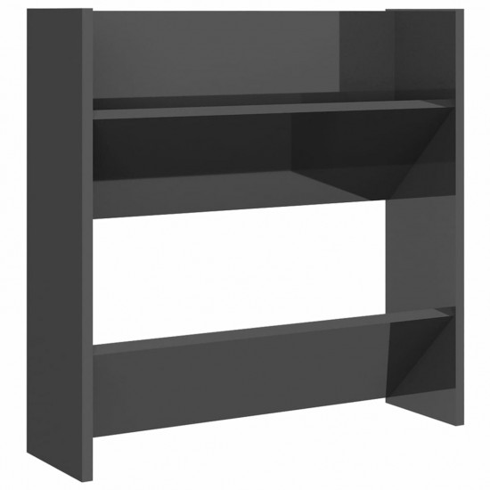 Wall Shoe Cabinets 2 pcs High Gloss Grey 60x18x60 cm Chipboard Wall Shoe Cabinets 2 pcs High Gloss Grey 60x18x60 cm Chipboard