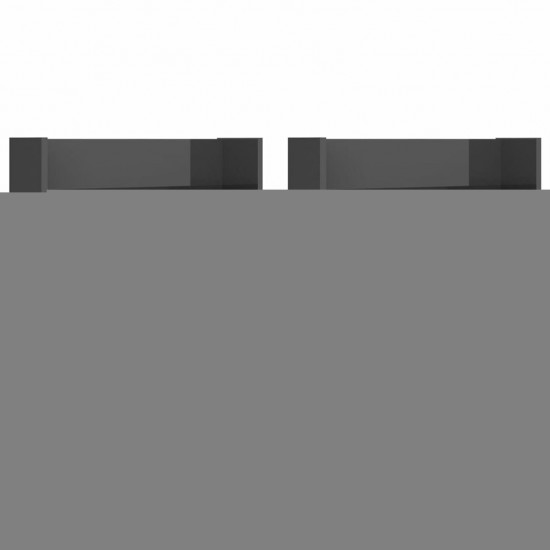 Wall Shoe Cabinets 2 pcs High Gloss Grey 60x18x60 cm Chipboard Wall Shoe Cabinets 2 pcs High Gloss Grey 60x18x60 cm Chipboard