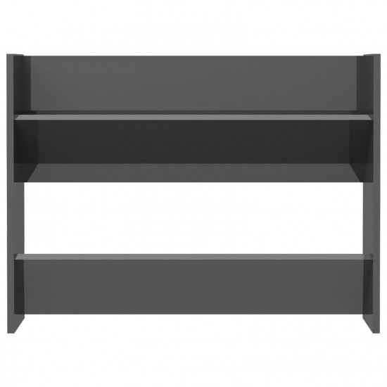 Wall Shoe Cabinet High Gloss Grey 80x18x60 cm Chipboard Wall Shoe Cabinet High Gloss Grey 80x18x60 cm Chipboard