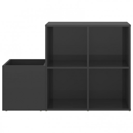 Hall Shoe Cabinet High Gloss Grey 105x35.5x70 cm Chipboard Hall Shoe Cabinet High Gloss Grey 105x35.5x70 cm Chipboard