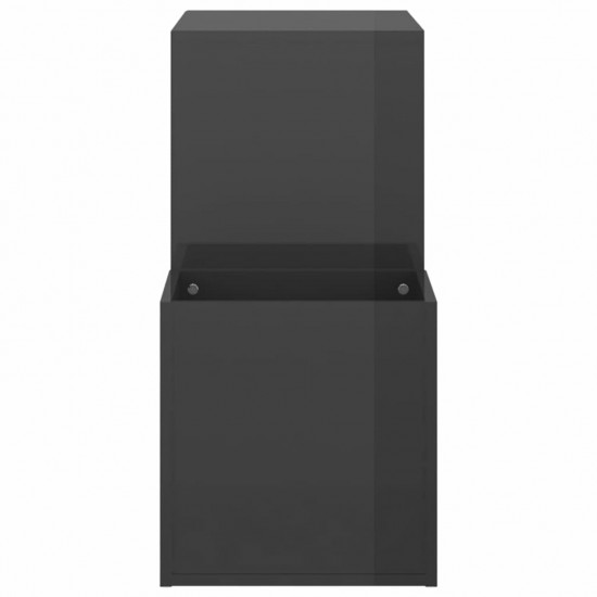 Hall Shoe Cabinet High Gloss Grey 105x35.5x70 cm Chipboard Hall Shoe Cabinet High Gloss Grey 105x35.5x70 cm Chipboard