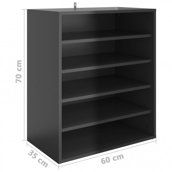 Shoe Cabinet High Gloss Black 60x35x70 cm Chipboard Shoe Cabinet High Gloss Black 60x35x70 cm Chipboard