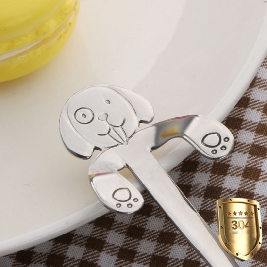 304 Stainless Steel Coffee Spoon Puppy Stirring Spoon Hanging Cup Tea Spoon No.3&11.6cm Silvery 304 Stainless Steel Coffee Spoon Puppy Stirring Spoon Hanging Cup Tea Spoon No.3&11.6cm Silvery