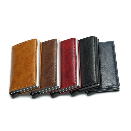 PU Leather Credit Holder Business Money Cash Card Package Wallet Automatic Aluminum Alloy Card Case Men Bag PU Leather Credit Holder Business Money Cash Card Package Wallet Automatic Aluminum Alloy Card Case Men Bag