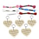 5Pcs Wooden Heart with Colour Embroidery Threads DIY Craft Kit Home Decor Cross-stitch Keyring 5Pcs Wooden Heart with Colour Embroidery Threads DIY Craft Kit Home Decor Cross-stitch Keyring