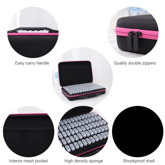 80 Slots Diamond Painting Storage Case Containers Shockproof Drop-proof Double-Zipper Closure for Rhinestones Embroidery DIY Art Craft 80 Slots Diamond Painting Storage Case Containers Shockproof Drop-proof Double-Zipper Closure for Rhinestones Embroidery DIY Art Craft