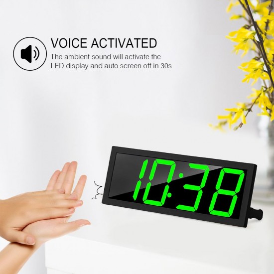 Smart Large Digital Wall Clock APP Control Time/ Date/ Temperature 100 Colors Display Record & Sound Activate & Countdown Function Stepless Brightness & Volume Alarm with Snooze Smart Large Digital Wall Clock APP Control Time/ Date/ Temperature 100 Colors Display Record & Sound Activate & Countdown Function Stepless Brightness & Volume Alarm with Snooze
