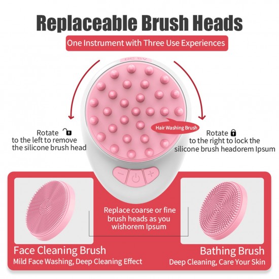 Hair Scalp Massager Shampoo Brush, Soft Silicone Scalp Care Brush Wet and Dry Hair Scalp Brush Acoustic Wave Massage Hair Washer with Three Replaceable Brush Heads for Men, Women, Kids and Pets Hair Scalp Massager Shampoo Brush, Soft Silicone Scalp Care Brush Wet and Dry Hair Scalp Brush Acoustic Wave Massage Hair Washer with Three Replaceable Brush Heads for Men, Women, Kids and Pets