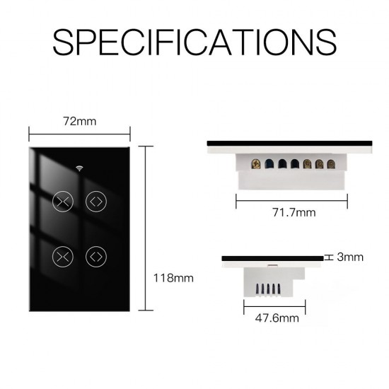 90-250V Wi-Fi Smart Curtain Switch Voice Control, Remote Control, RF433, Touch Control Compatible with Alexa Google Home Schedule, Timer, Countdown Needs Neutral Wire No Hub Required 90-250V Wi-Fi Smart Curtain Switch Voice Control, Remote Control, RF433, Touch Control Compatible with Alexa Google Home Schedule, Timer, Countdown Needs Neutral Wire No Hub Required