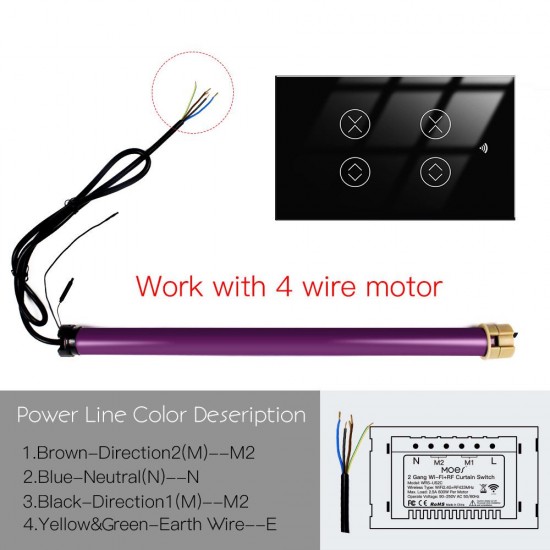 90-250V Wi-Fi Smart Curtain Switch Voice Control, Remote Control, RF433, Touch Control Compatible with Alexa Google Home Schedule, Timer, Countdown Needs Neutral Wire No Hub Required 90-250V Wi-Fi Smart Curtain Switch Voice Control, Remote Control, RF433, Touch Control Compatible with Alexa Google Home Schedule, Timer, Countdown Needs Neutral Wire No Hub Required