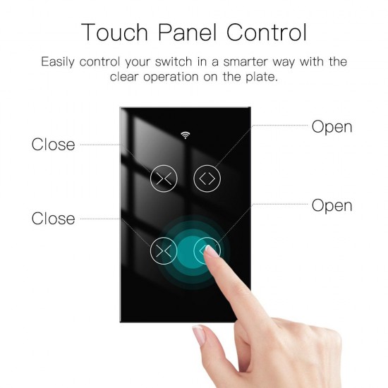 90-250V Wi-Fi Smart Curtain Switch Voice Control, Remote Control, RF433, Touch Control Compatible with Alexa Google Home Schedule, Timer, Countdown Needs Neutral Wire No Hub Required 90-250V Wi-Fi Smart Curtain Switch Voice Control, Remote Control, RF433, Touch Control Compatible with Alexa Google Home Schedule, Timer, Countdown Needs Neutral Wire No Hub Required