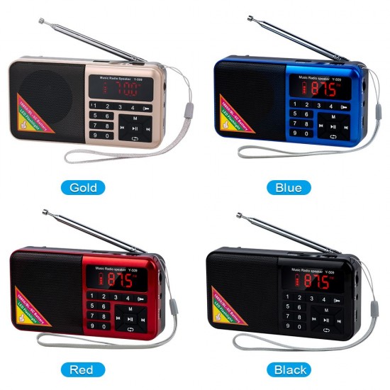 Y-509 Portable FM Radio Mini Digital Raido Speaker with LED Flashlight Screen Display MP3 Music Player Y-509 Portable FM Radio Mini Digital Raido Speaker with LED Flashlight Screen Display MP3 Music Player