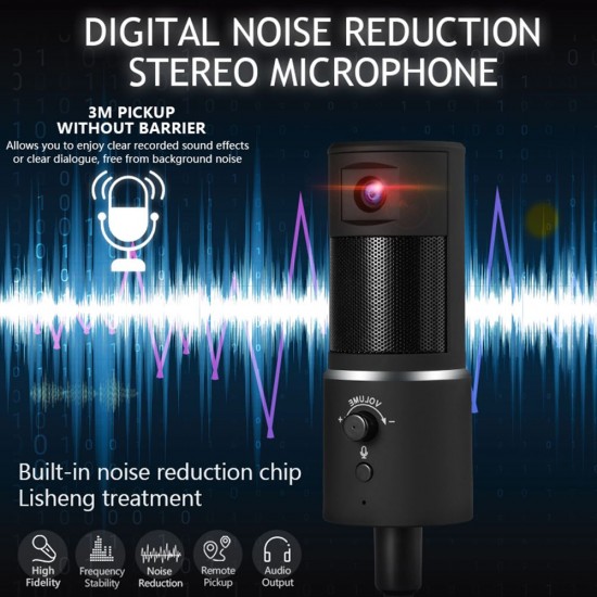 USB Streaming Microphone with Webcam HD1080P for iPhone/iPad/Mac/Android Phone/Tablet/PC USB Streaming Microphone with Webcam HD1080P for iPhone/iPad/Mac/Android Phone/Tablet/PC