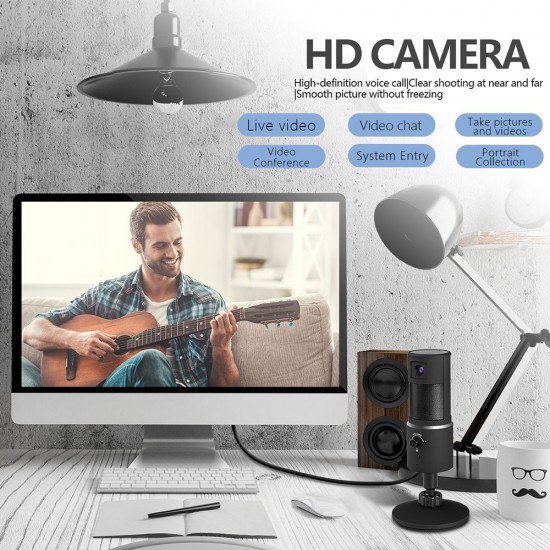 USB Streaming Microphone with Webcam HD1080P for iPhone/iPad/Mac/Android Phone/Tablet/PC USB Streaming Microphone with Webcam HD1080P for iPhone/iPad/Mac/Android Phone/Tablet/PC