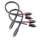 0.3m RCA Audio Speaker Y-Adapter Splitter Cable RCA 1 Male to 2 Female Stereo Audio Cable Gold Plated 0.3m RCA Audio Speaker Y-Adapter Splitter Cable RCA 1 Male to 2 Female Stereo Audio Cable Gold Plated