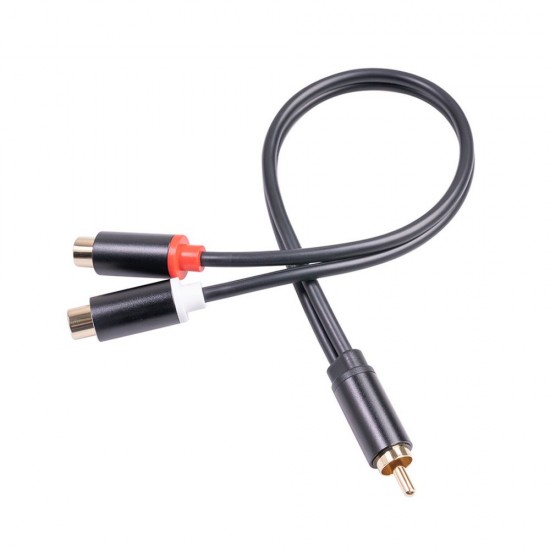 0.3m RCA Audio Speaker Y-Adapter Splitter Cable RCA 1 Male to 2 Female Stereo Audio Cable Gold Plated 0.3m RCA Audio Speaker Y-Adapter Splitter Cable RCA 1 Male to 2 Female Stereo Audio Cable Gold Plated