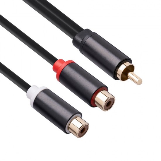 0.3m RCA Audio Speaker Y-Adapter Splitter Cable RCA 1 Male to 2 Female Stereo Audio Cable Gold Plated 0.3m RCA Audio Speaker Y-Adapter Splitter Cable RCA 1 Male to 2 Female Stereo Audio Cable Gold Plated