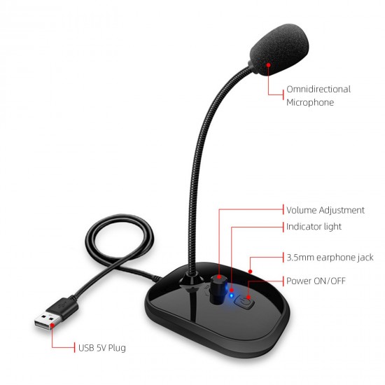 SK-30 USB Desktop Microphone with Mute Button Volume Adjustment Plug&Play Condenser for Laptop Computer PC 360 Gooseneck Design for Recording Gaming SK-30 USB Desktop Microphone with Mute Button Volume Adjustment Plug&Play Condenser for Laptop Computer PC 360 Gooseneck Design for Recording Gaming