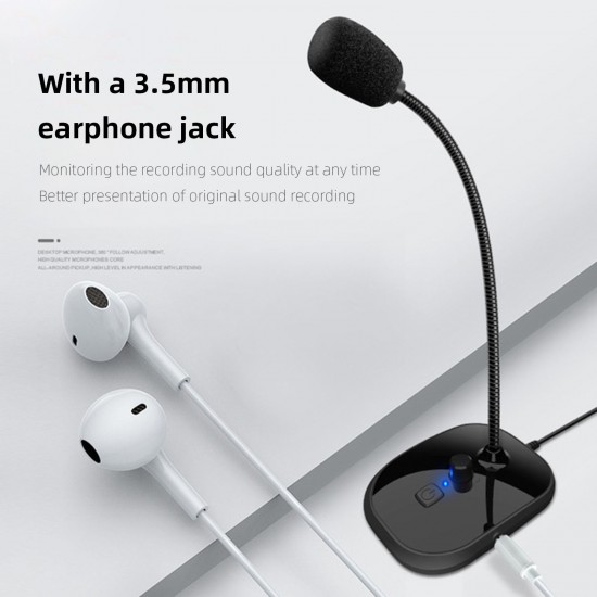 SK-30 USB Desktop Microphone with Mute Button Volume Adjustment Plug&Play Condenser for Laptop Computer PC 360 Gooseneck Design for Recording Gaming SK-30 USB Desktop Microphone with Mute Button Volume Adjustment Plug&Play Condenser for Laptop Computer PC 360 Gooseneck Design for Recording Gaming