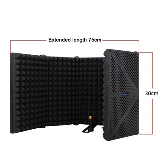 Microphone Isolation Shield 5-Panel Recording Microphone Wind Screen for Recording Studio Foldable High-Density Absorbing Sponge Sheild Sound-absorbing Cover Microphone Sound Insulation Screen Microphone Isolation Shield 5-Panel Recording Microphone Wind Screen for Recording Studio Foldable High-Density Absorbing Sponge Sheild Sound-absorbing Cover Microphone Sound Insulation Screen