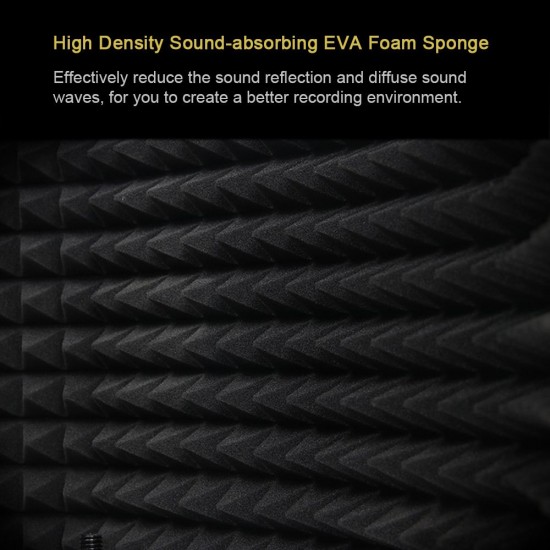 Microphone Isolation Shield 5-Panel Recording Microphone Wind Screen for Recording Studio Foldable High-Density Absorbing Sponge Sheild Sound-absorbing Cover Microphone Sound Insulation Screen Microphone Isolation Shield 5-Panel Recording Microphone Wind Screen for Recording Studio Foldable High-Density Absorbing Sponge Sheild Sound-absorbing Cover Microphone Sound Insulation Screen