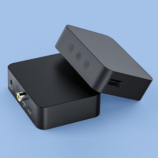 BT 5.0 Audio Transmitter with TF Card Slot SPDIF/Coaxial/Aux Ports for TV Desktop Game Console to BT Headset Speaker, Black BT 5.0 Audio Transmitter with TF Card Slot SPDIF/Coaxial/Aux Ports for TV Desktop Game Console to BT Headset Speaker, Black