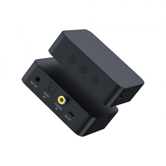 BT 5.0 Audio Transmitter with TF Card Slot SPDIF/Coaxial/Aux Ports for TV Desktop Game Console to BT Headset Speaker, Black BT 5.0 Audio Transmitter with TF Card Slot SPDIF/Coaxial/Aux Ports for TV Desktop Game Console to BT Headset Speaker, Black