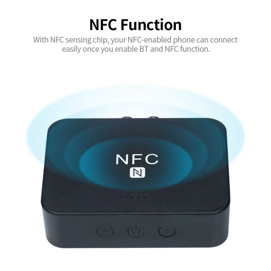 BT 5.0 Audio Receiver with NFC Function RCA AUX Ports for Home/Car Stereo Support FM Transmitting TF Card Playing BT 5.0 Audio Receiver with NFC Function RCA AUX Ports for Home/Car Stereo Support FM Transmitting TF Card Playing