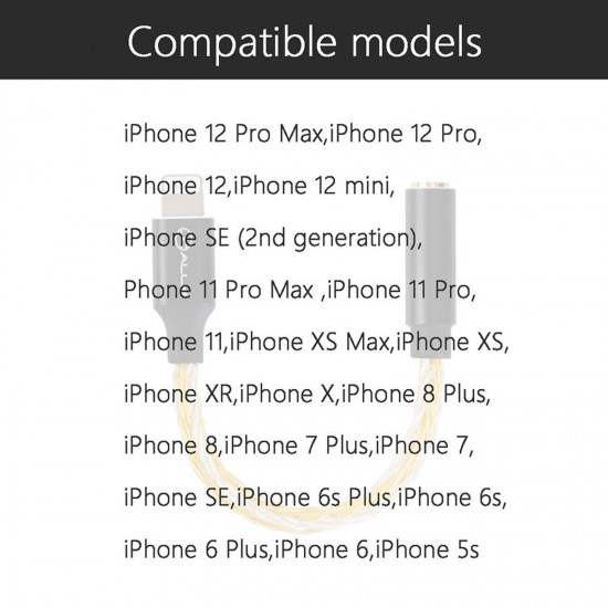 JCALLY JM08L Lightning Audio Adapter Converter MFI Certified Lightning to 3.5mm Headphone Cable Adapter Replacement for iPhone 12 Pro Max SE 11 Pro Max XR XS 8 Plus JCALLY JM08L Lightning Audio Adapter Converter MFI Certified Lightning to 3.5mm Headphone Cable Adapter Replacement for iPhone 12 Pro Max SE 11 Pro Max XR XS 8 Plus