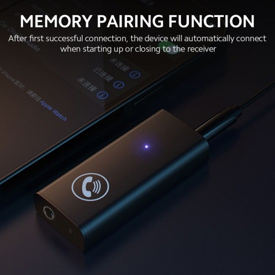 BT5.0 Audio Receiver 3.5mm AUX Vehicle-mounted BT Receiver Stable Signal Nondestructive Sound Quality Built-in Lithium Battery BT5.0 Audio Receiver 3.5mm AUX Vehicle-mounted BT Receiver Stable Signal Nondestructive Sound Quality Built-in Lithium Battery