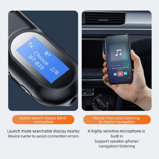 BT-17 USB Audio Transmitter Receiver BT5.0 Wireless Music Adapter LCD Display 3.5mm AUX Audio Adapter for TV Speaker Headphones Car Stereo BT-17 USB Audio Transmitter Receiver BT5.0 Wireless Music Adapter LCD Display 3.5mm AUX Audio Adapter for TV Speaker Headphones Car Stereo