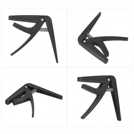 Professional Single-handed Quick-replaceable Ukelele Capo Plastic Steel Black Professional Single-handed Quick-replaceable Ukelele Capo Plastic Steel Black