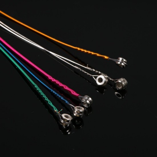 6pcs/Set Rainbow Colors Colorful Acoustic Guitar Strings Musical Instruments Replacement Steel Chord Wire 6pcs/Set Rainbow Colors Colorful Acoustic Guitar Strings Musical Instruments Replacement Steel Chord Wire