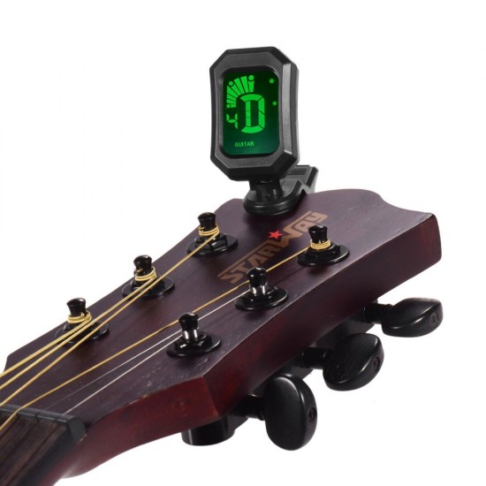 Digital Tuner Clip-On Design LCD Display Vibration Tuning for Chromatic/ Guitar/ Bass/ Violin/ Ukulele Digital Tuner Clip-On Design LCD Display Vibration Tuning for Chromatic/ Guitar/ Bass/ Violin/ Ukulele