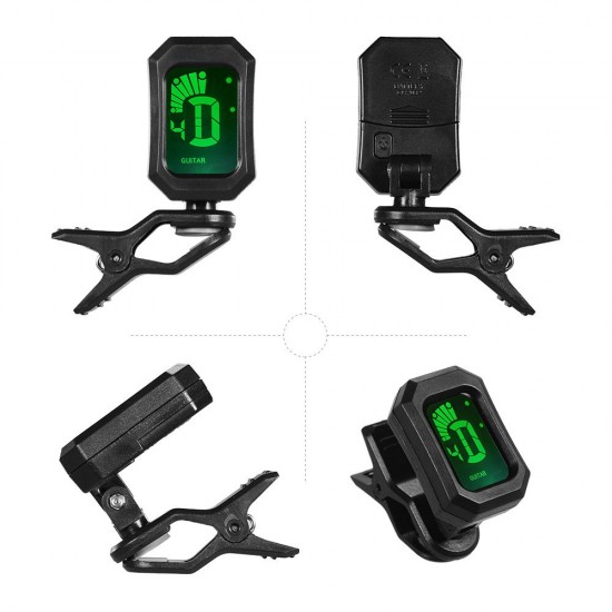 Digital Tuner Clip-On Design LCD Display Vibration Tuning for Chromatic/ Guitar/ Bass/ Violin/ Ukulele Digital Tuner Clip-On Design LCD Display Vibration Tuning for Chromatic/ Guitar/ Bass/ Violin/ Ukulele