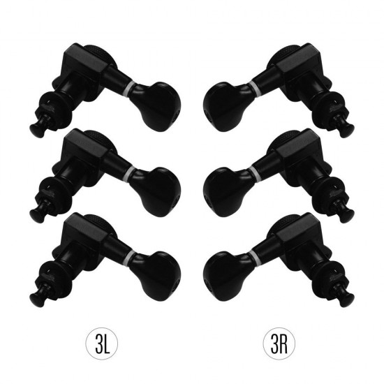 6 Pieces Guitar Machine Heads Knobs String Tuning Peg Locking Tuners for Acoustic Electric Guitars 3L3R with Mounting Screws and Ferrules Black 6 Pieces Guitar Machine Heads Knobs String Tuning Peg Locking Tuners for Acoustic Electric Guitars 3L3R with Mounting Screws and Ferrules Black