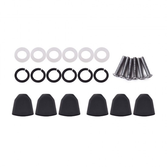 6PCS Tuning Peg Caps Polished Tuner Key Button Cap String Knob Handle with Screws Washer Parts for Acoustic and Electric Guitars Black 6PCS Tuning Peg Caps Polished Tuner Key Button Cap String Knob Handle with Screws Washer Parts for Acoustic and Electric Guitars Black