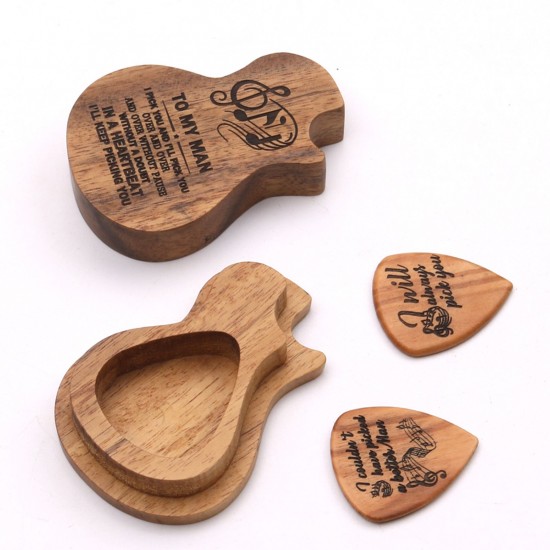 2 Pcs Wooden Guitar Picks with Box Wood Picks for Acoustic Electric Guitars Plectrum Bass Ukulele Musical Instrument Tool 2 Pcs Wooden Guitar Picks with Box Wood Picks for Acoustic Electric Guitars Plectrum Bass Ukulele Musical Instrument Tool