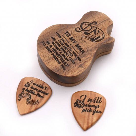 2 Pcs Wooden Guitar Picks with Box Wood Picks for Acoustic Electric Guitars Plectrum Bass Ukulele Musical Instrument Tool 2 Pcs Wooden Guitar Picks with Box Wood Picks for Acoustic Electric Guitars Plectrum Bass Ukulele Musical Instrument Tool