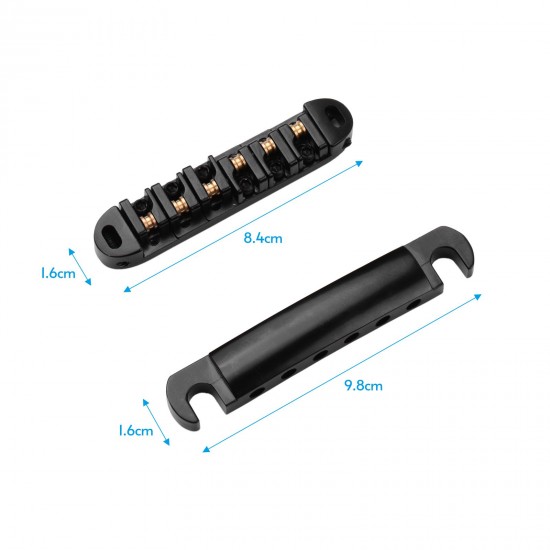 Guitar Roller Saddle Bridge Tailpiece Set with Studs/Wrenches Replacement for LP Electric Guitars Guitar Roller Saddle Bridge Tailpiece Set with Studs/Wrenches Replacement for LP Electric Guitars