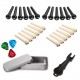 Acoustic Folk Guitar Accessories Kit Including 24pcs Bridge Pins + 3pcs Celluloid Picks(Random Color Delivery) + 1 Bridge Pin Puller + 1 Metal Storage Box Acoustic Folk Guitar Accessories Kit Including 24pcs Bridge Pins + 3pcs Celluloid Picks(Random Color Delivery) + 1 Bridge Pin Puller + 1 Metal Storage Box