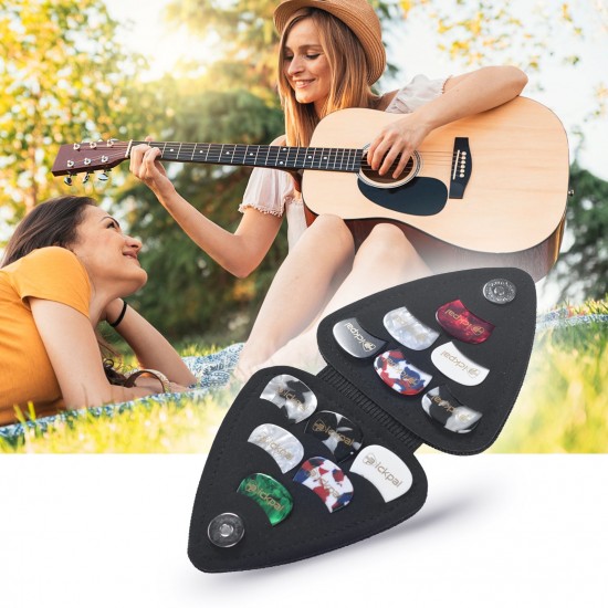 PICKPAL Guitar Picks Holder Case for Acoustic Electric Guitar Includes 12 PCS Guitar Picks Leather Guitar Plectrums Storage Pouch Guitar Pick Bag Gifts for Kids Friends Guitar Players PICKPAL Guitar Picks Holder Case for Acoustic Electric Guitar Includes 12 PCS Guitar Picks Leather Guitar Plectrums Storage Pouch Guitar Pick Bag Gifts for Kids Friends Guitar Players