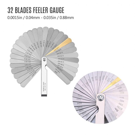 Guitar Luthier Tools Kit 9 Radius Gauge 32 Blades Feeler Gauge for Guitar Repairing Maintaining Guitar Luthier Tools Kit 9 Radius Gauge 32 Blades Feeler Gauge for Guitar Repairing Maintaining