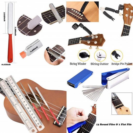 Guitar Tool Kit Repairing Maintenance Tools String Organizer String Ruler Gauge Measuring Tool Hex Wrench Set Guitar Tool Kit Repairing Maintenance Tools String Organizer String Ruler Gauge Measuring Tool Hex Wrench Set