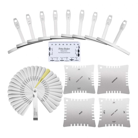 Guitar Luthier Measuring Tool Kit Set Ruler Understring Radius Gauge Guitar Radian Ruler 32 Blade Feeler Gauge Guitar Luthier Measuring Tool Kit Set Ruler Understring Radius Gauge Guitar Radian Ruler 32 Blade Feeler Gauge