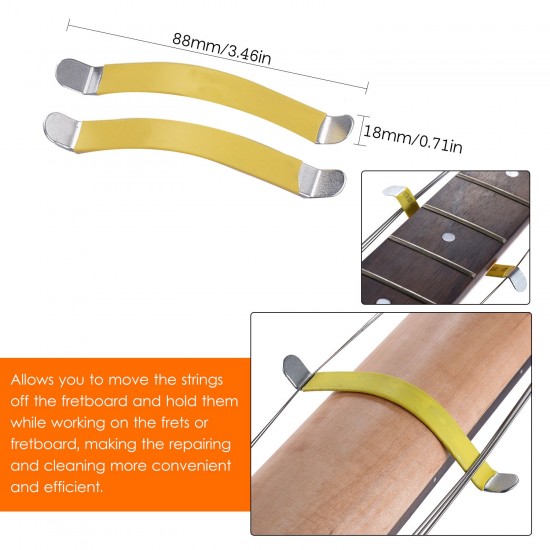 Guitar Repair Maintenance Tools Kit Including Guitar Frets File + Leveling Ruler + 15CM Leveling Bar + String Separator + Fingerboard Guard + Sandpaper Guitar Repair Maintenance Tools Kit Including Guitar Frets File + Leveling Ruler + 15CM Leveling Bar + String Separator + Fingerboard Guard + Sandpaper