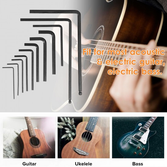 11pcs Guitar Wrenches Guitar Inner Hexagon Wrench Set with 4&5mm Lengthened Ball-end Hex Key Wrench Alan Wrenches 11pcs Guitar Wrenches Guitar Inner Hexagon Wrench Set with 4&5mm Lengthened Ball-end Hex Key Wrench Alan Wrenches