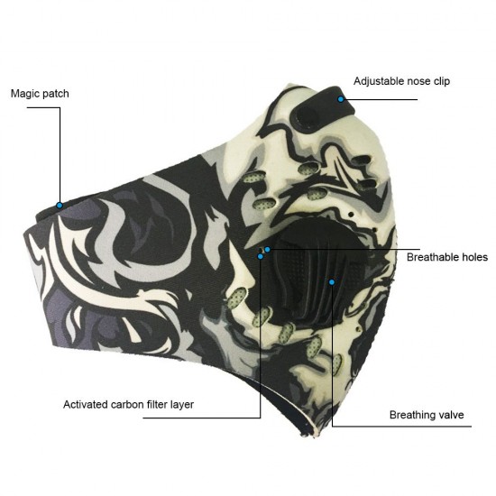 Half Face Cover Activated Carbon Pm2.5 Anti-dust Bike Cycling Outdoor Sports Breathable Face Filter Cover Half Face Cover Activated Carbon Pm2.5 Anti-dust Bike Cycling Outdoor Sports Breathable Face Filter Cover